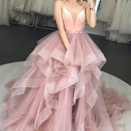 Sexy Spaghetti Straps Green Satin Beaded Prom Evening Dress Y7757