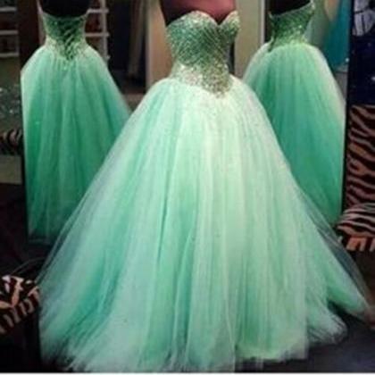 Sweetheart Beading A-line Prom Dresses,long Prom..