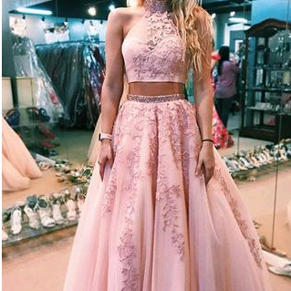 Two Pieces A-Line Appliques Prom Dresses,Long Prom Dresses,Green Prom Dresses, Evening Dress Prom Gowns, Formal Women Dress,Prom Dress,C781 