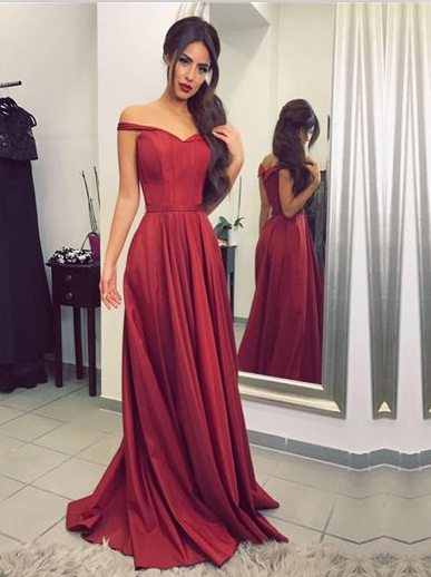 Sexy Off The Shoulder A-Line Prom Dresses,Long Prom Dresses,Cheap Prom ...