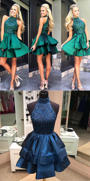 High Neck A-line Homecoming Dresses,short Prom Dresses, Homecoming Dresses, Graduation Dress, Formal Women Dress,homecoming Dress,c85