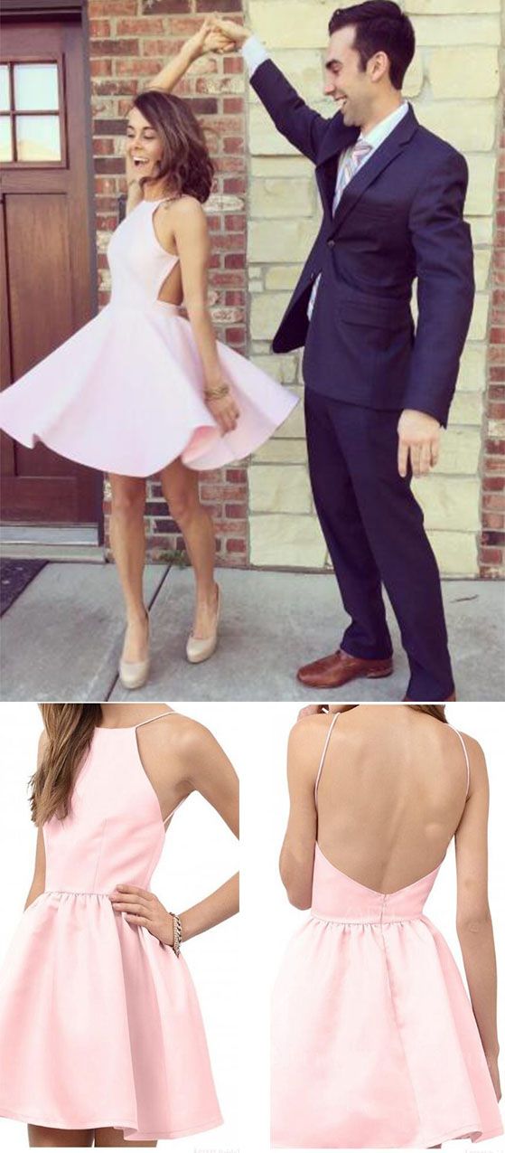 a line spaghetti strap homecoming dress