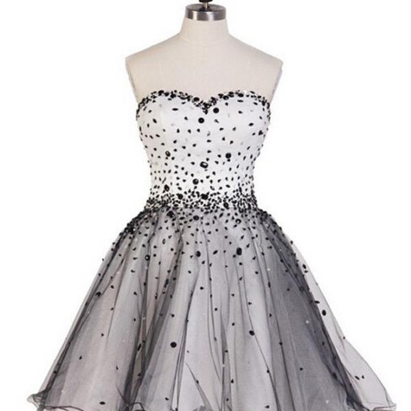 Sweetheart Sexy Beaded Homecoming Dress