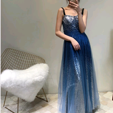 Simple A Line Spaghetti Straps Prom Dresses Long   cg14843 main image 0